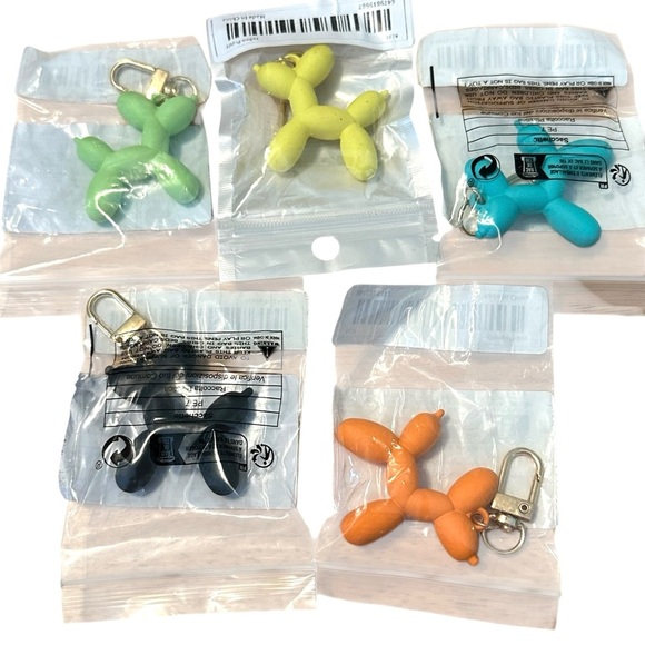 Balloon dog charms keychains NEW 1.75” length & width VARIETY OF COLORS - Picture 3 of 6